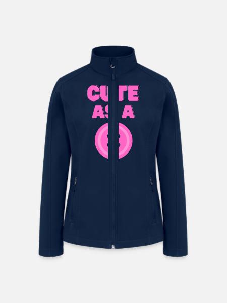 Cute as a Button Baby Design - Women’s Soft Shell Jacket - navy