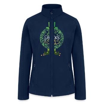 Saint Patrick s Day Leprechaun Boys Girls Men - Women’s Soft Shell Jacket - navy - Front