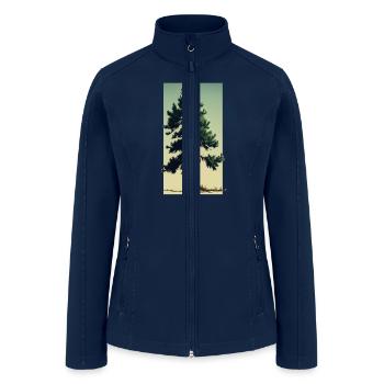 Simple Pine Tree Design for T-Shirts and Stickers - Women’s Soft Shell Jacket - navy - Front