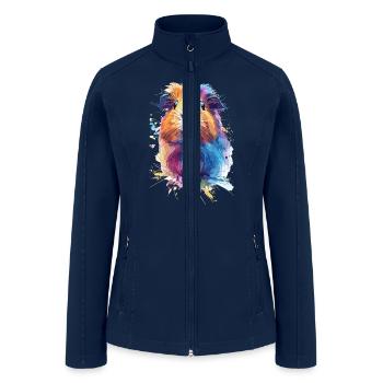 Colorful Hipster Guinea Pig for a Guinea Pig - Women’s Soft Shell Jacket - navy - Front