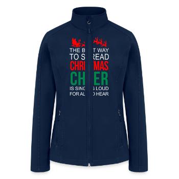 CHRISTMAS CHEER - Women’s Soft Shell Jacket - navy - Front