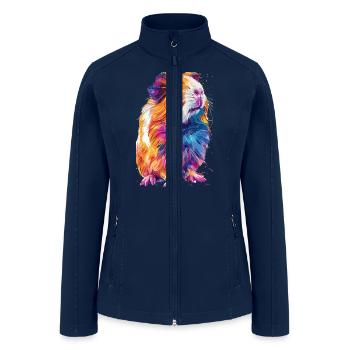 Colorful Hipster Guinea Pig for a Guinea Pig - Women’s Soft Shell Jacket - navy - Front