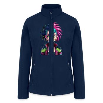 Vivid Punk Rebellion - Bold and Fearless - Women’s Soft Shell Jacket - navy - Front