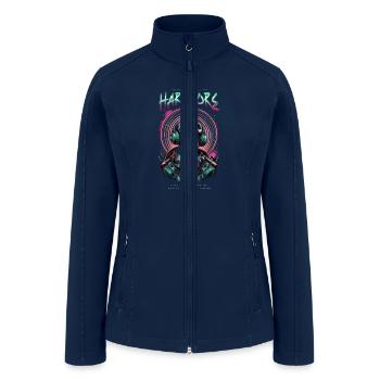 Editable Hardcore Sounds of Rebellion - Women’s Soft Shell Jacket - navy - Front