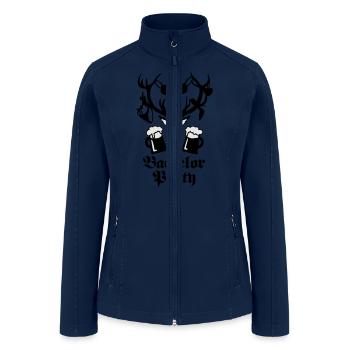 11 deer bachelor party fun funny love stag night - Women’s Soft Shell Jacket - navy - Front