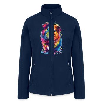 Colorful Hipster Guinea Pig for a Guinea Pig - Women’s Soft Shell Jacket - navy - Front