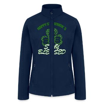 St Patrick s day t shirt for mom 2 - Women’s Soft Shell Jacket - navy - Front