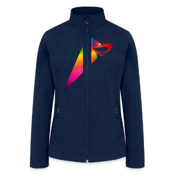 Colorful school cone with a red bow - Women’s Soft Shell Jacket - navy - Front