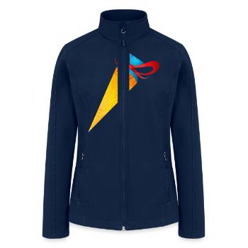 Colorful school cone with a red bow - Women’s Soft Shell Jacket - navy - Front