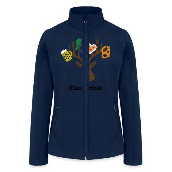 oktoberfest bavaria munich stag party beer pretzel - Women’s Soft Shell Jacket - navy - Front