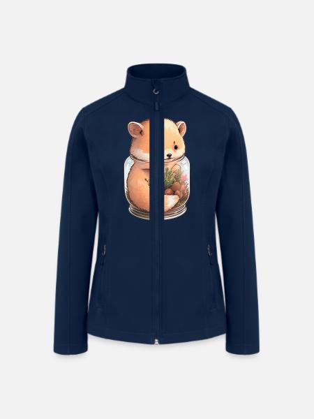 Baby red panda in a jar - Women’s Soft Shell Jacket - navy