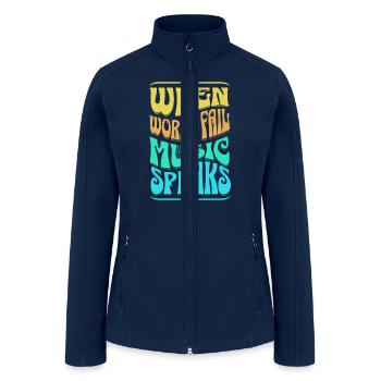 Music Speaks - Women’s Soft Shell Jacket - navy - Front