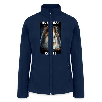 Collie - But First Coffee - Women’s Soft Shell Jacket - navy - Front