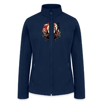 Japanese Anime Modern Daruma Doll art - Women’s Soft Shell Jacket - navy - Front