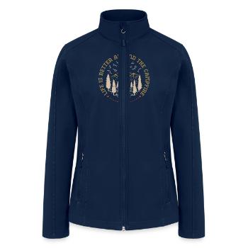 Life is Better Around The Campfire - Women’s Soft Shell Jacket - navy - Front