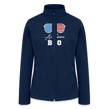 American Bro Sunglass USA Flag 4th of July Gifts - Women’s Soft Shell Jacket - navy - Front