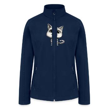 Funny Cat - Women’s Soft Shell Jacket - navy - Front