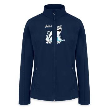 Shark Survivor, Pixelated Shark - Women’s Soft Shell Jacket - navy - Front