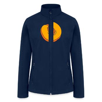 peach peach core cut half halved - Women’s Soft Shell Jacket - navy - Front