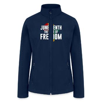 Juneteenth The Face Of Freedom Afro American - Women’s Soft Shell Jacket - navy - Front