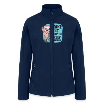 Sloth Take It Slow Th Keep Hanging - Women’s Soft Shell Jacket - navy - Front