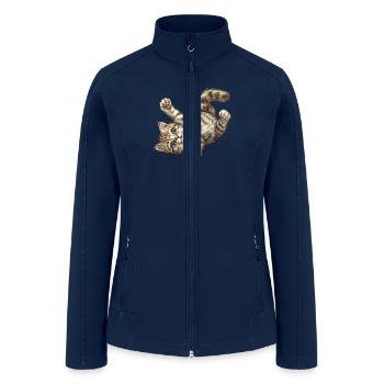 Funny Cat - Women’s Soft Shell Jacket - navy - Front