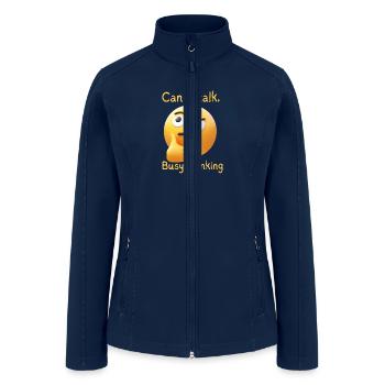 Funny Philosophical Can't talk busy thinking - Women’s Soft Shell Jacket - navy - Front