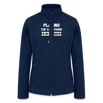 Playing The Saxophone Is My Favorite - Women’s Soft Shell Jacket - navy - Front
