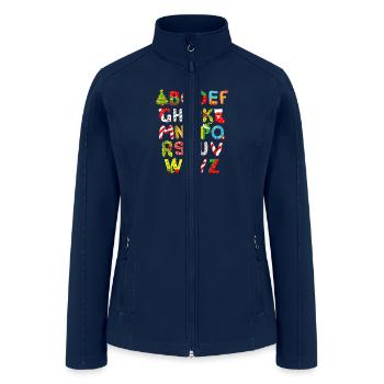 Alphabet Letters - Women’s Soft Shell Jacket - navy - Front