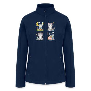 Funny Cat Activities - Women’s Soft Shell Jacket - navy - Front
