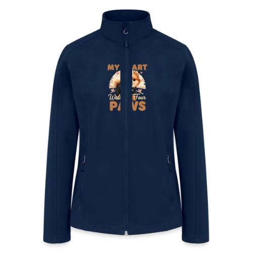 My Heart Walks on Four Paws – Pomeranian tee - Women’s Soft Shell Jacket