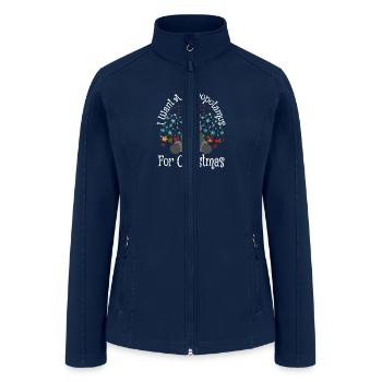 Christmas, I Want a Hippopotamus For Christmas - Women’s Soft Shell Jacket - navy - Front