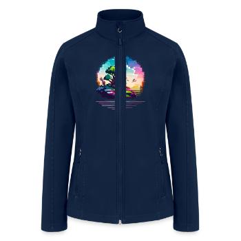 Pixel Art Landscape Design - Women’s Soft Shell Jacket - navy - Front