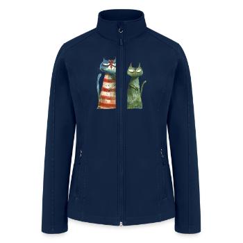 Funny Cat - Women’s Soft Shell Jacket - navy - Front