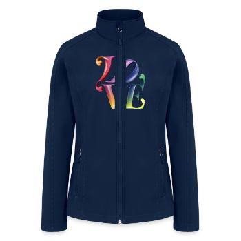 Stylish colorful 3D lettering “Love” - Women’s Soft Shell Jacket - navy - Front