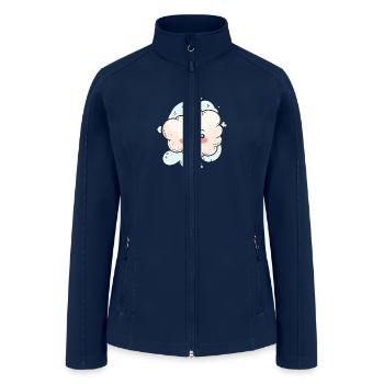 Cute Thought Bubble Happy Cartoon Cloud with Stars - Women’s Soft Shell Jacket - navy - Front