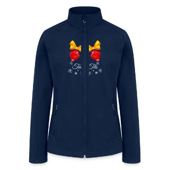 Tinsel Tits Funny Christmas Matching Couple - Women’s Soft Shell Jacket - navy - Front