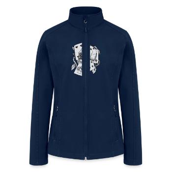 skull and card - Women’s Soft Shell Jacket - navy - Front