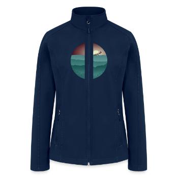 xmas landscape with santa - Women’s Soft Shell Jacket - navy - Front