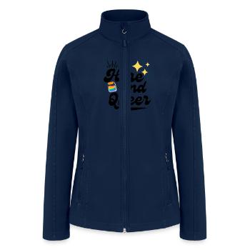 Here and queer - Women’s Soft Shell Jacket - navy - Front