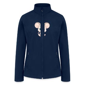Kawaii Mouse - Women’s Soft Shell Jacket - navy - Front