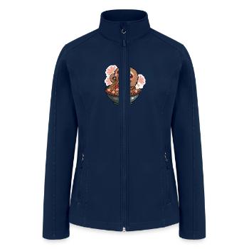 Cute Sloth Submerged In Ramen, Adorable Sloth - Women’s Soft Shell Jacket - navy - Front