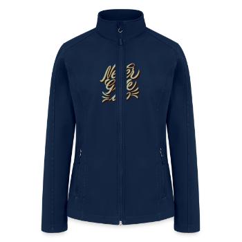 Beautiful colorful positive lettering never give u - Women’s Soft Shell Jacket - navy - Front