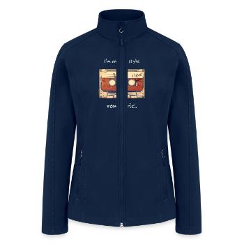 80's Style Romantic Vintage Cassette.(White) - Women’s Soft Shell Jacket - navy - Front