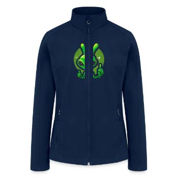Happy green Alien - Women’s Soft Shell Jacket - navy - Front