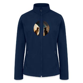 Cats space view - Women’s Soft Shell Jacket - navy - Front