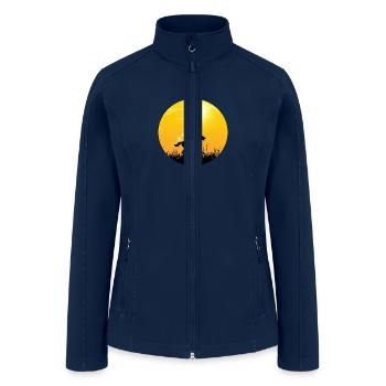 Horse Retro Sunset Design - Women’s Soft Shell Jacket - navy - Front