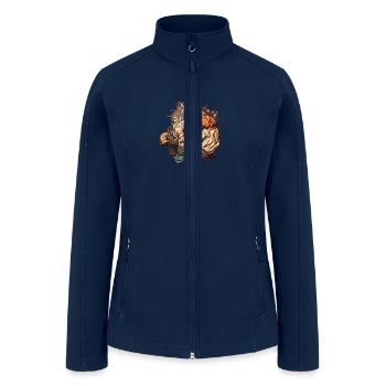 tiger master angry - Women’s Soft Shell Jacket - navy - Front