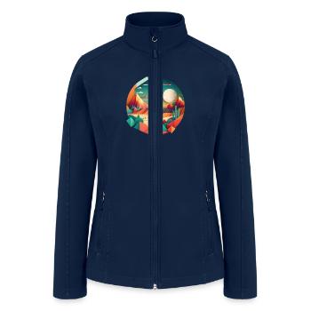 geometric landscape - Women’s Soft Shell Jacket - navy - Front