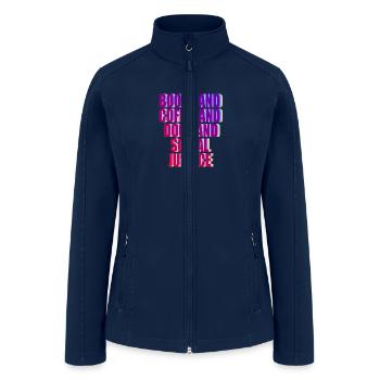 Books And Coffee And Dogs And Social Justice. - Women’s Soft Shell Jacket - navy - Front